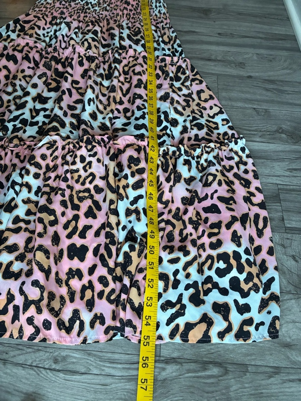 BuddyLove Izzy DREAMSICLE .Leopard Print Maxi Dress Pink Smocked Boho Size M. - Picture 5 of 16